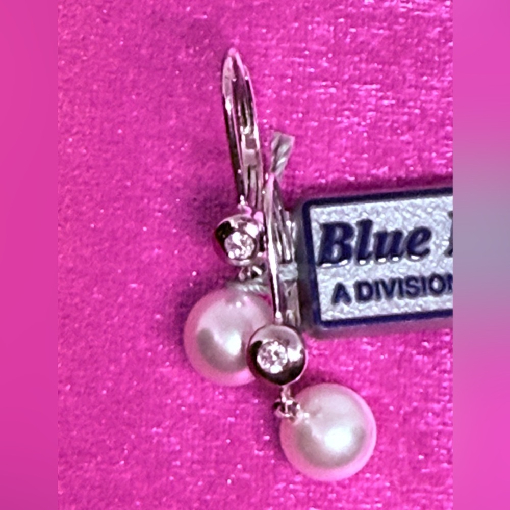 MIKIMOTO Blue Lagoon 14k pearl and diamond earrings!